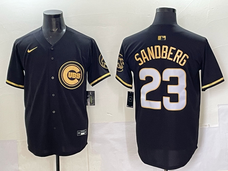 Men Chicago Cubs #23 Sandberg black Nike MLB 2025 Jersey 03